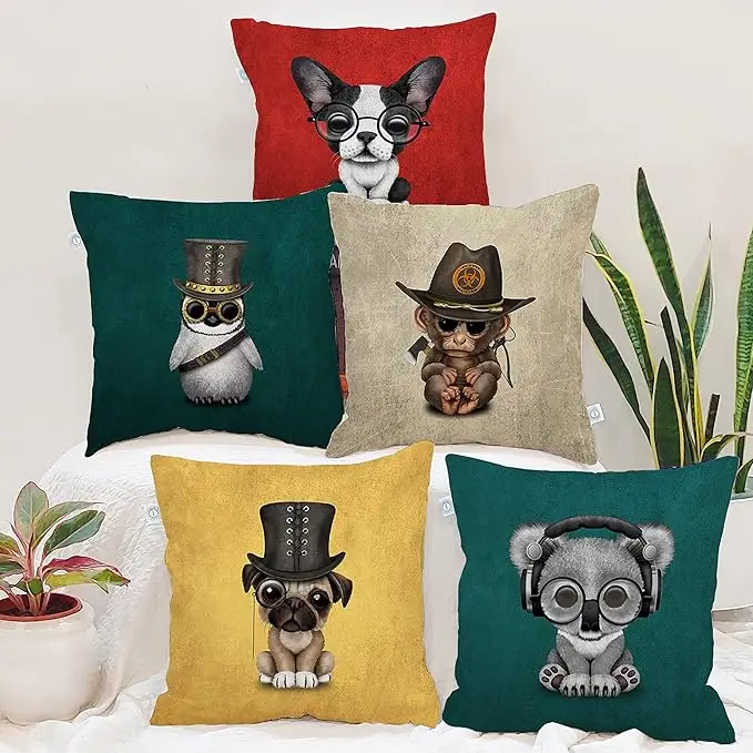 quirky animals cushion covers