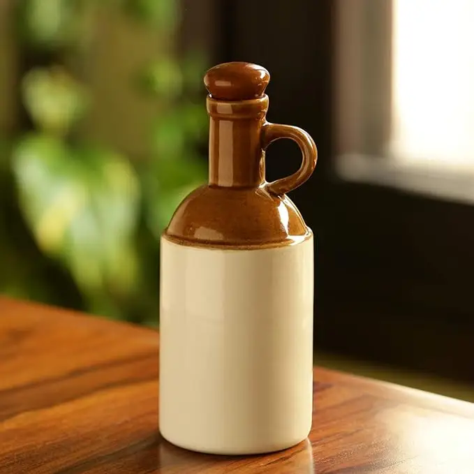 hand glazed ceramic oil dispenser