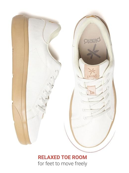Men's white sneakers with unique lacing