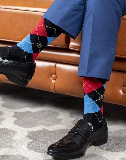 formal dress socks under black shoes